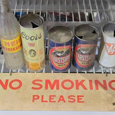 #2246 • Vintage Beer Cans, Soda & Metal Sign
