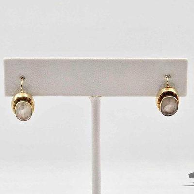#380 • 14K Gold Semi-Precious Stone Earrings, 3.09g
