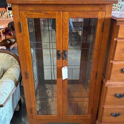 #5202 • Light Up Wood Display Cabinet
