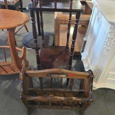 #5316 • Wooden Side Table & Magazine Holder
