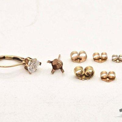 #416 • 10K Gold Single Earring and 14K Gold Earring Backings
