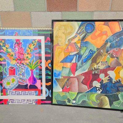 #6028 • 2 Abstract Vibrant Wall Arts
