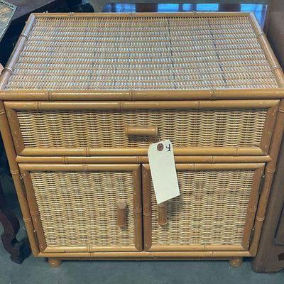 #4087 • Wicker Nightstand

