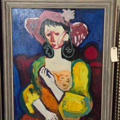 #6024 • Abstract Portrait Artist Signed Framed Artwork

