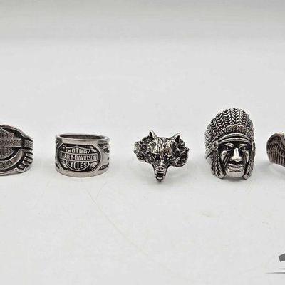 #806 • (1) Sterling Silver Ring & (4) Costume Jewelry Rings
