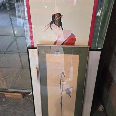 #6059 • Rose and (2) Geisha Framed Wall Arts
