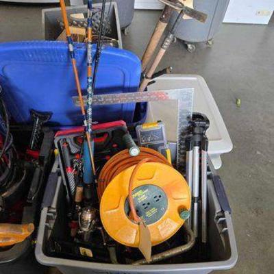 #3574 • Rotary Tool, Leveler, Fishing Poles and More
