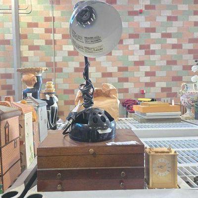 #2484 • Jewlery Box, Table Lamp & Small Clock
