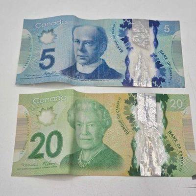 #1302 • Candian $5 & $10 Banknotes
