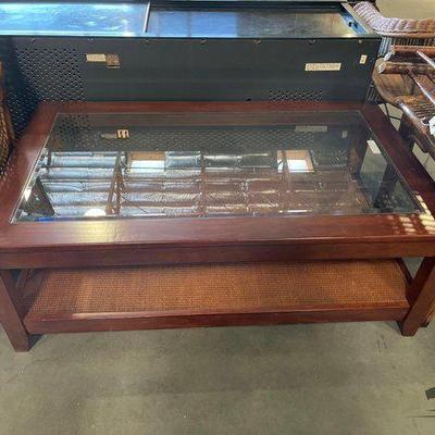 #4074 • Glass Top Coffee Table
