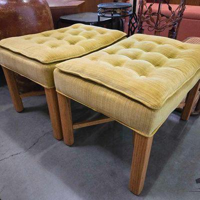 #5040 • (2) Green Mid Century Footstools
