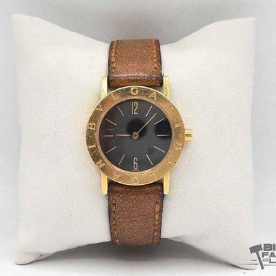 #612 • AUTHENTICATED!!! Bvlgari Quartz Watch with Leather Band
