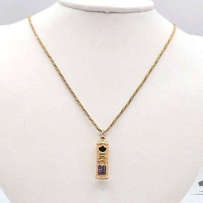 #362 • 14K Gold Torah Necklace, 9.52g
