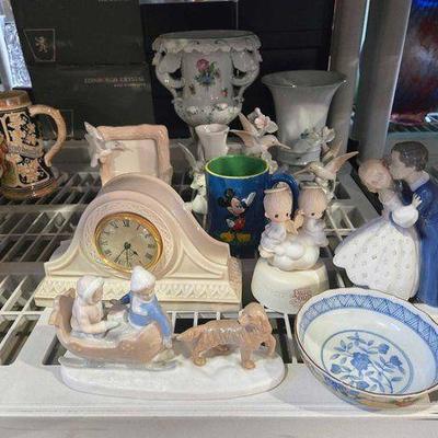 #2502 • Precious Moments, Cermaic Mantel Clock & More
