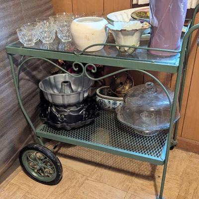 Wrought iron tea cart
