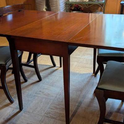Drop leaf dining table with 4 chairs