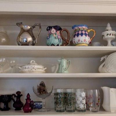 Assorted china and glassware