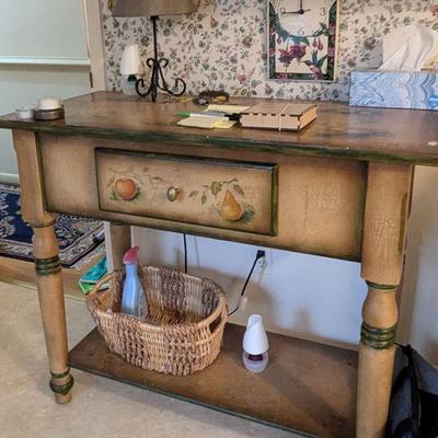 Painted table/island with drawer