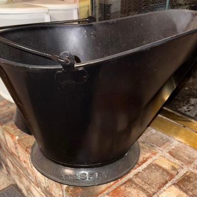 vintage Atchison Topeka & Santa Fe Rail Yard coal scuttle