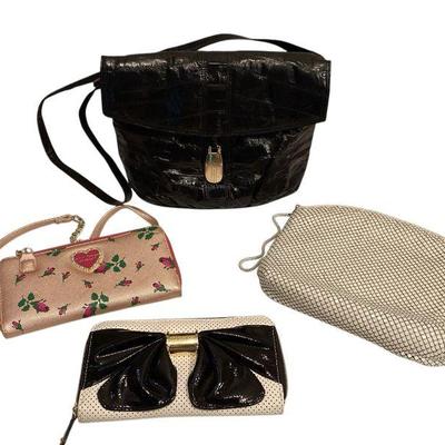 ROHU538 Betsy Johnson Wallets And More	Two Betsy Johnson wallets, both unused; black eel skin shoulder bag; 
