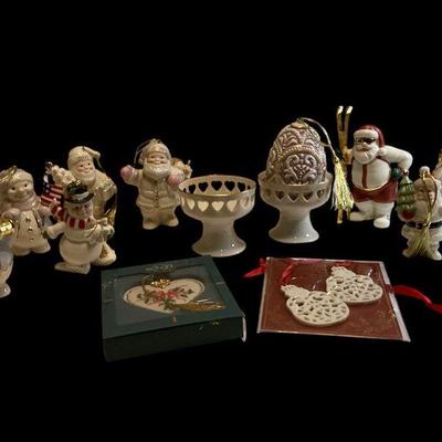 ROHU514 Have A Merry Lenox Christmas	Beautiful collection of Lenox snowmen and Santas; filigree heart cutout candle holders; heart and...