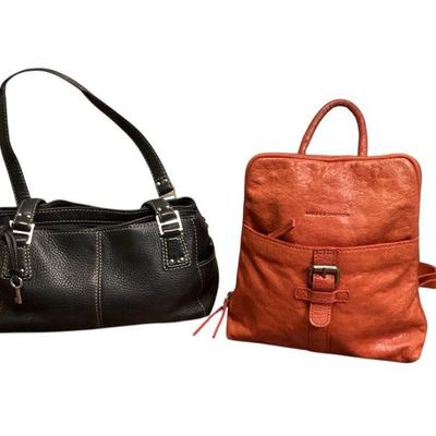 ROHU544 Black Fossil And Rust Colored Spikes And Sparrow	Fossil is very gently used, but excellent condition. Backpack is lovely soft...
