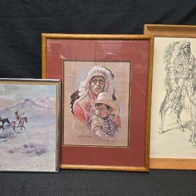 Ct307 framed art featuring indigenous men
