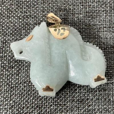 14K Jade Dragon