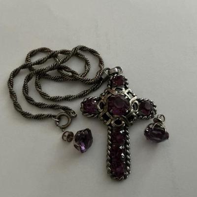 Napier Rhinestone Cross/Necklace