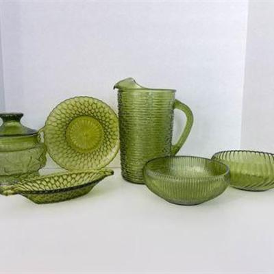 Anchor Hocking & Indiana Green Glass Collection.jpg