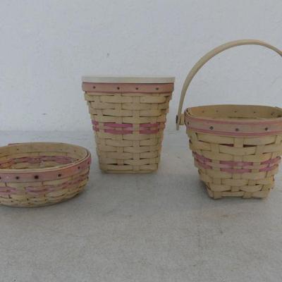 Vintage 2001-2004 Longaberger Horizon of Hope for Breast Cancer Awareness Baskets - 3 in All