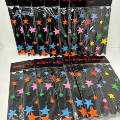 Brand New Dept. 56 Neon Bright Star Garland - 9 Ft. (12 Set)	