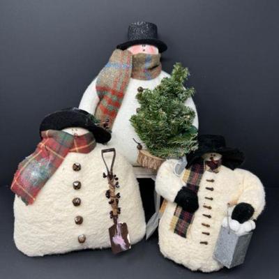Adorable Weighted Bottom Snowman Family - Winter Decor Cuties!	