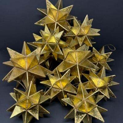 3D Decorative Golden Moravian Stars Christmas Ornament- 38 Total	