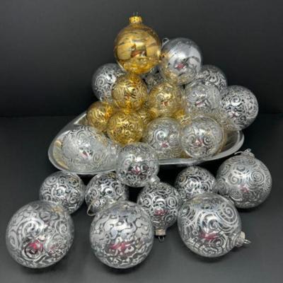 Seattle Artist Tamara Childs: 27 Hand-Gilded Gold & Silver Ornaments	