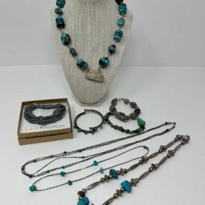 1950's Navajo Silver Jewelry, Lara Knutson Nebula Bracelet +	