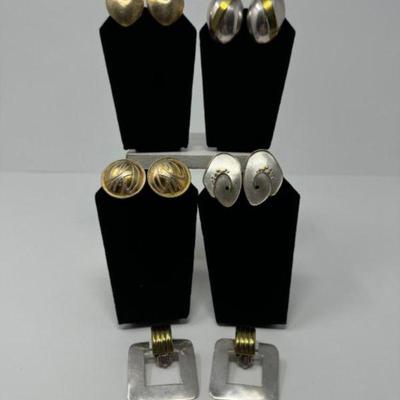 Signed LA Reese Vintage Sterling Clip-On Earrings & More Approx.95.83g	