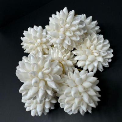 ﻿10 White Seashell Pom Pom Ornaments, Made in the Philippines	