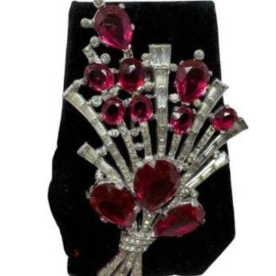 Vintage Crown Trifari Alfred Philippe Floral Brooch Clip	