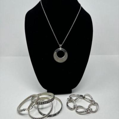Mexican Silver, Sterling Chain, Signed Bracelet & More -Approx. 142.9g	