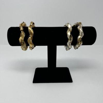 8” Sterling Silver & Vermeil Ribbon Bracelet Approx.79.64g (Set of 4)	