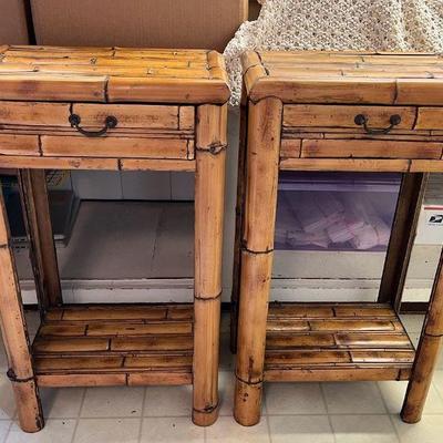 AAT008 Pair Of Bamboo End Tables