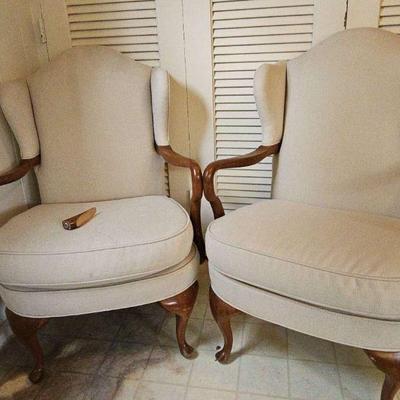 AAT105-Pair Of Elegant And Classy Wingback Armchairs