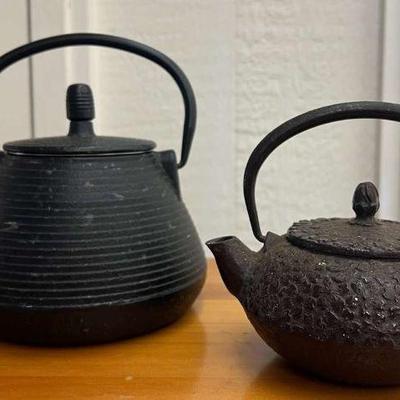 AAT107- (2) Vintage Cast Iron Tea Pots 