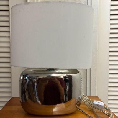 AAT059- Silver Colored Ceramic Base Table Lamp
