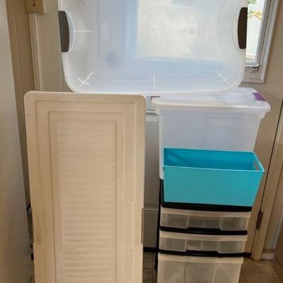 AAT019 Plastic Storage Chest Of Drawers & Other Various Storage Bins