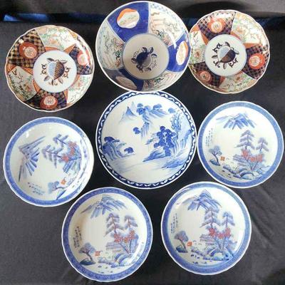 AAT509 - Asian Serving Bowl and Plates