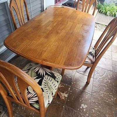 AAT077 - Wooden Dining Table with Four Matching Chairs 