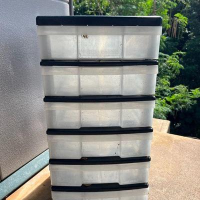 AAT130- (6) Drawer Plastic Storage Cart With Wheels