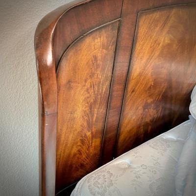 King bed with flame mahogany bedframe